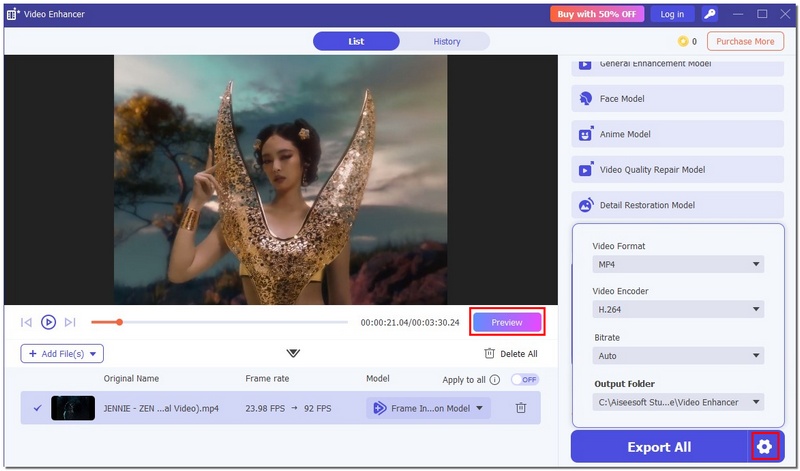 Ajustar formato e pré-visualização