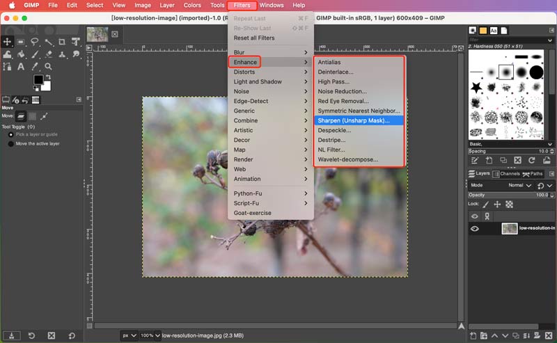 Filtros GIMP para aumentar a qualidade da imagem