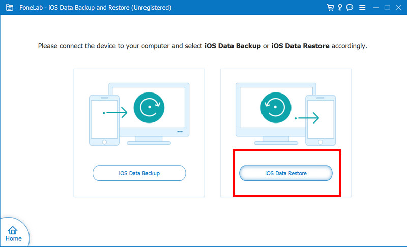 Abra a restauração de dados do iOS