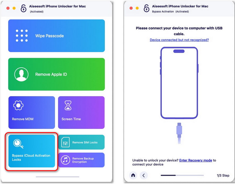 Bloqueios de ativação do desbloqueio do iPhone