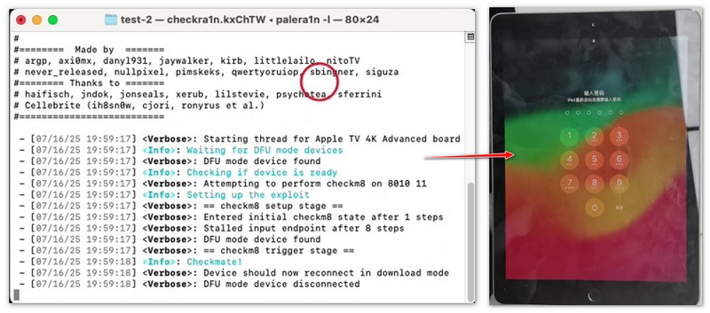 iOS desbloqueado com sucesso via Palera1n