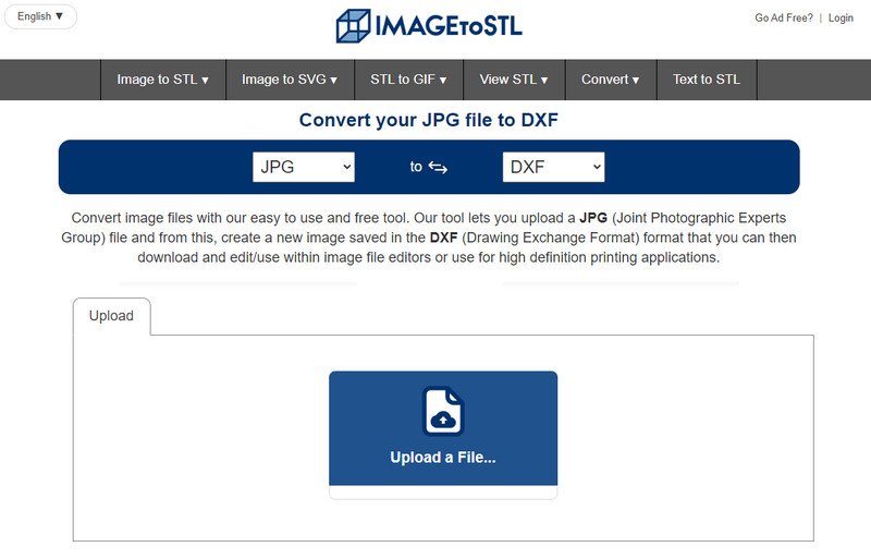 Imagem para STL Com JPG para DXF