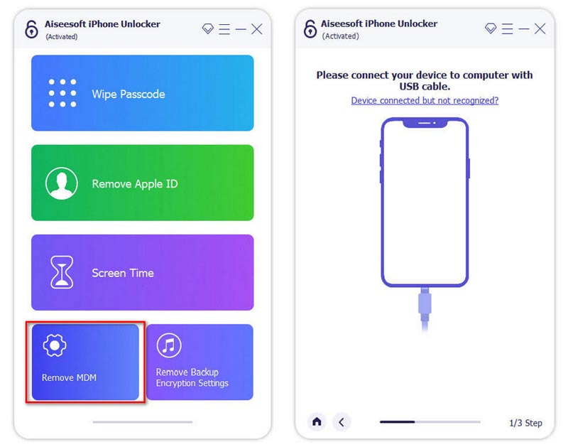 Remover conexão USB MDM