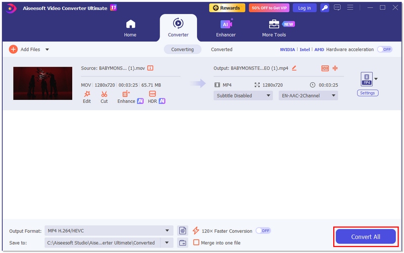 Clique em Converter tudo