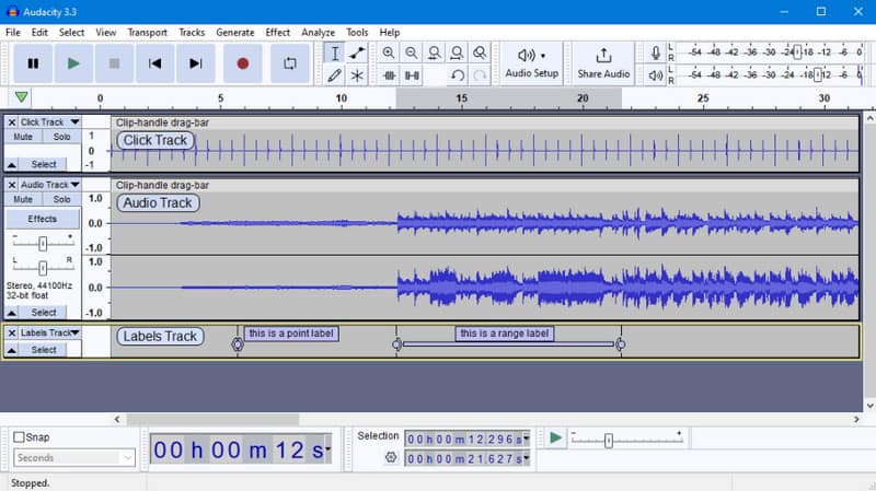 Exportação de arquivo Audacity como WAV