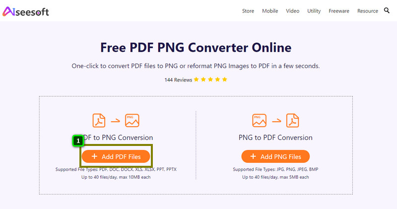 Adicionar PDF para Converter PNG