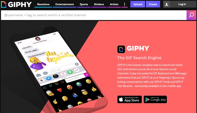Aplicativo Giphy Foto para GIF