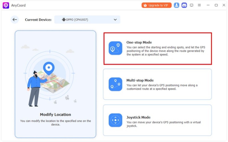 Selecione o modo One Stop