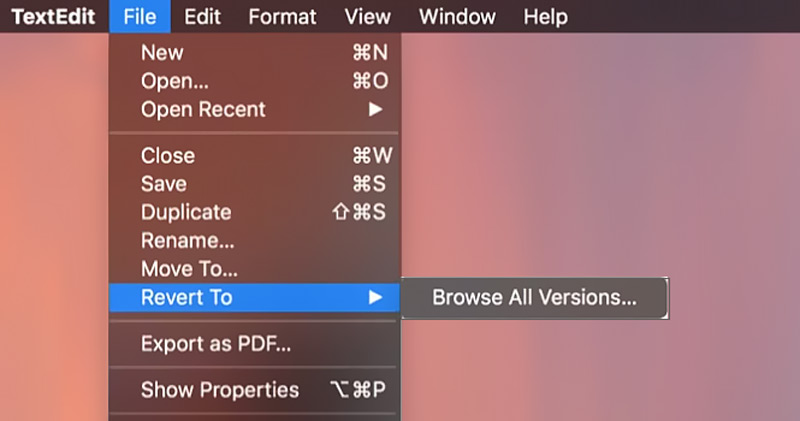Recuperar arquivo Textedit não salvo Reverter para