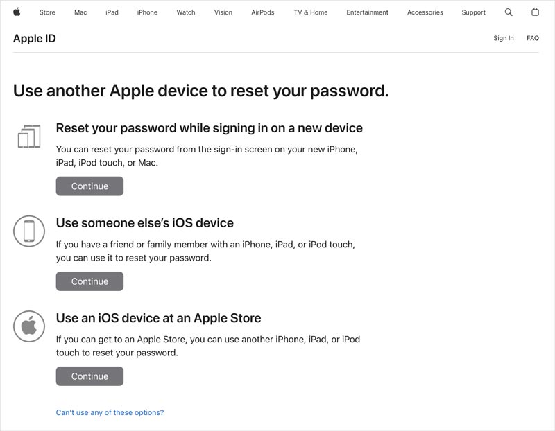 ifesqueci a redefinição do ID Apple usando outro dispositivo