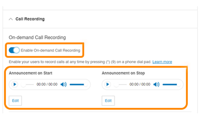 Gravação de chamadas sob demanda Ringcentral
