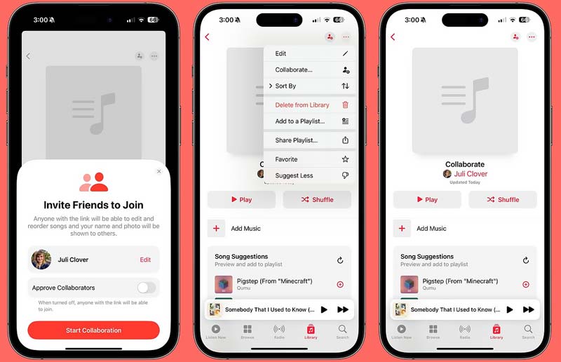 Compartilhe playlists no Apple Music | Colabore