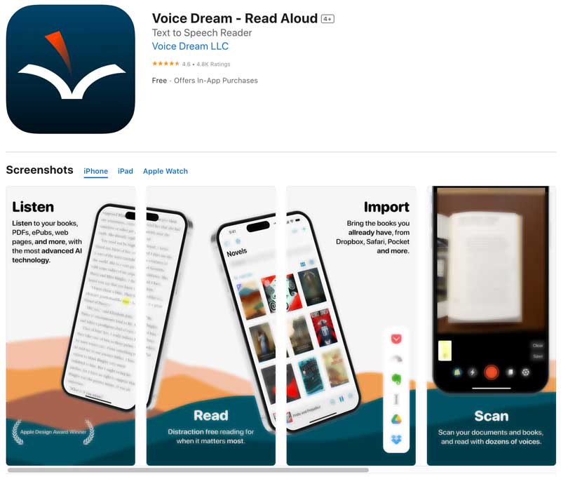 Aplicativo Voice Dream Reader