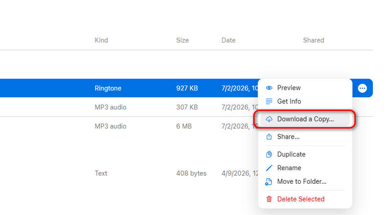 Exportar arquivos do iCloud para o PC