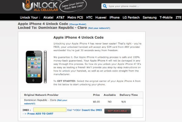 Desbloqueie o iPhone com Unlockallcelular.com