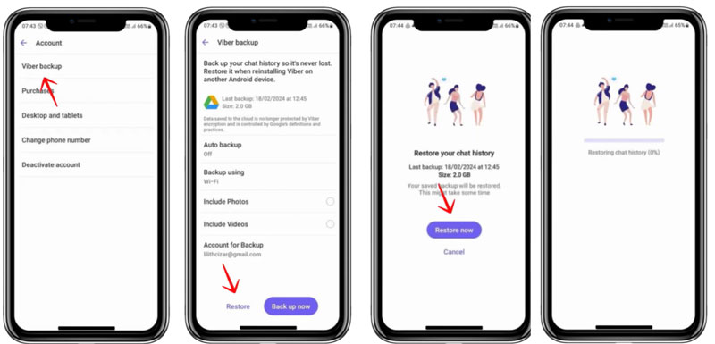 Restaurar backup do Viber