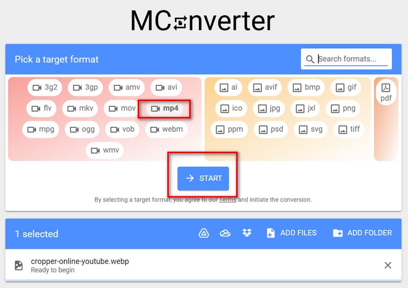 Início do Mconverter