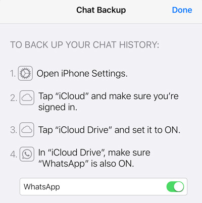 Ativar Backup do WhatsApp