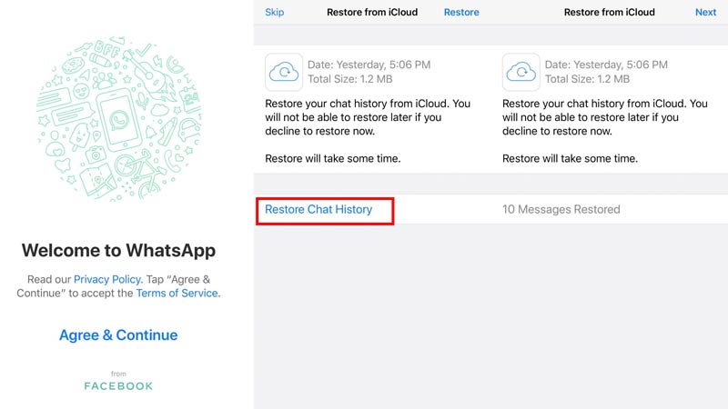 Restaurar o WhatsApp do iCloud para o iPhone