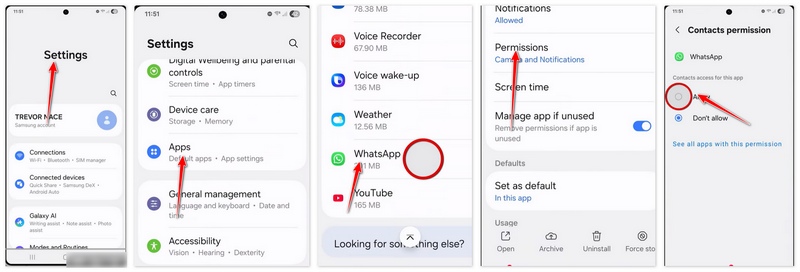 Sincronização de contatos do WhatsApp no Android