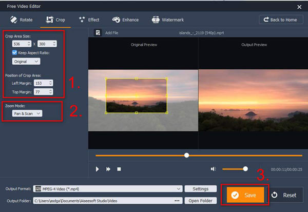 Amplie o vídeo Editor de vídeo gratuito