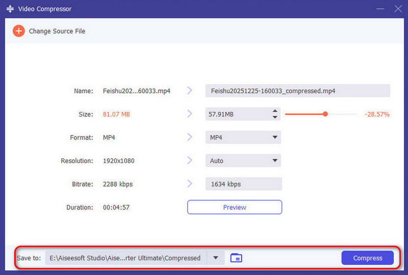 Iniciar compactação