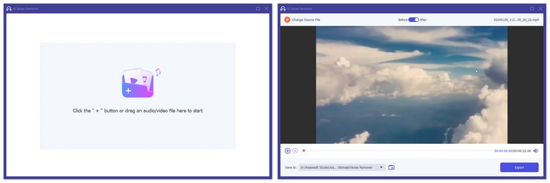 Adicione áudio ou vídeo para reduzir o ruído do som.