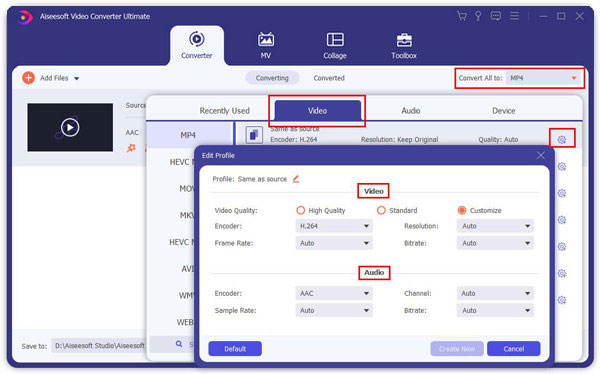 Ajustar configurações de áudio