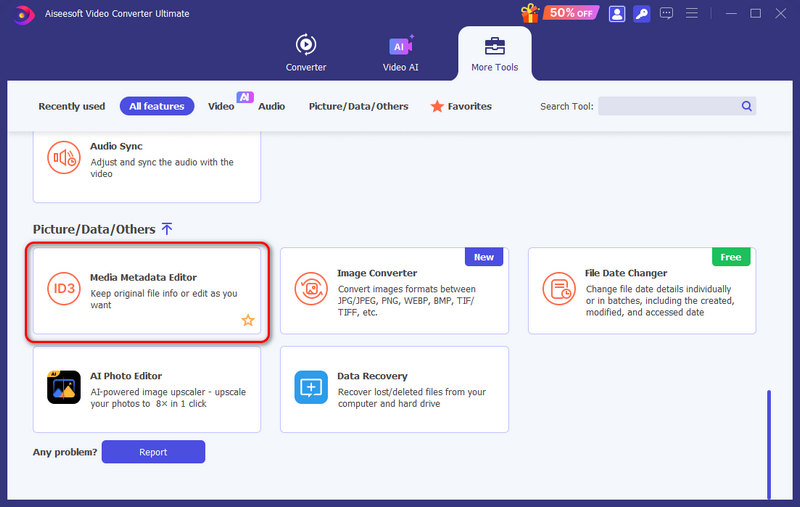 Escolha o Editor de Metadados de Mídia