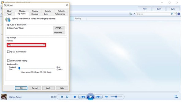 Converta AAC para MP3 no Windows Media Player