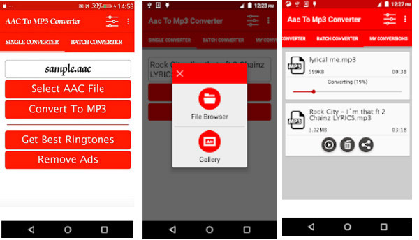 Converter arquivo AAC para MP3 Android