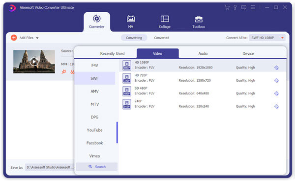 Converter vídeos VOB para SWF