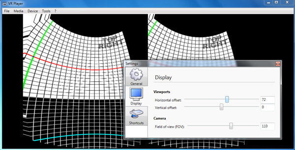 Interface do jogador de realidade virtual