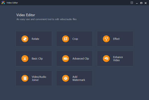Interface do editor de vídeo AVI