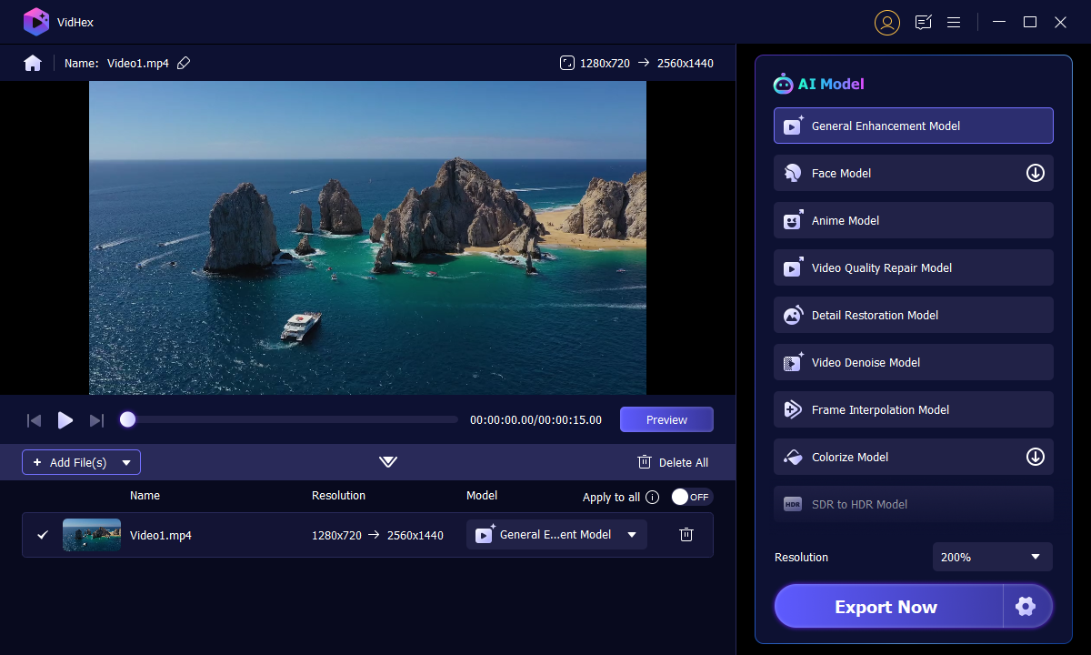 VidHex Escolha o Modelo de IA