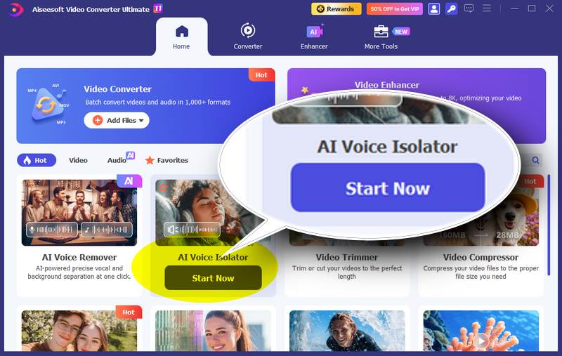 Iniciar isolamento de voz por IA