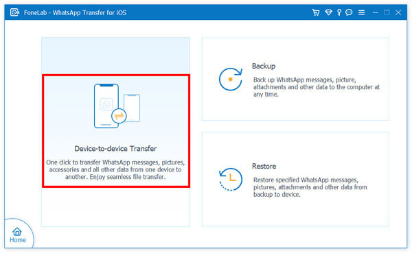 Selecione a transferência de dispositivo para dispositivo