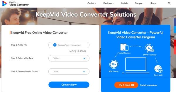 Conversor de vídeo on-line gratuito KeepVid